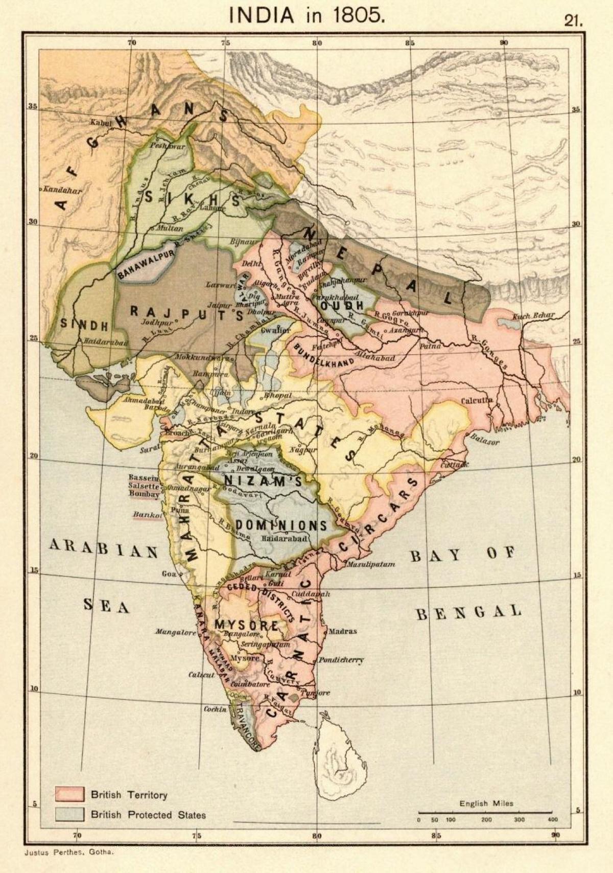 mapa nepál pred 1816
