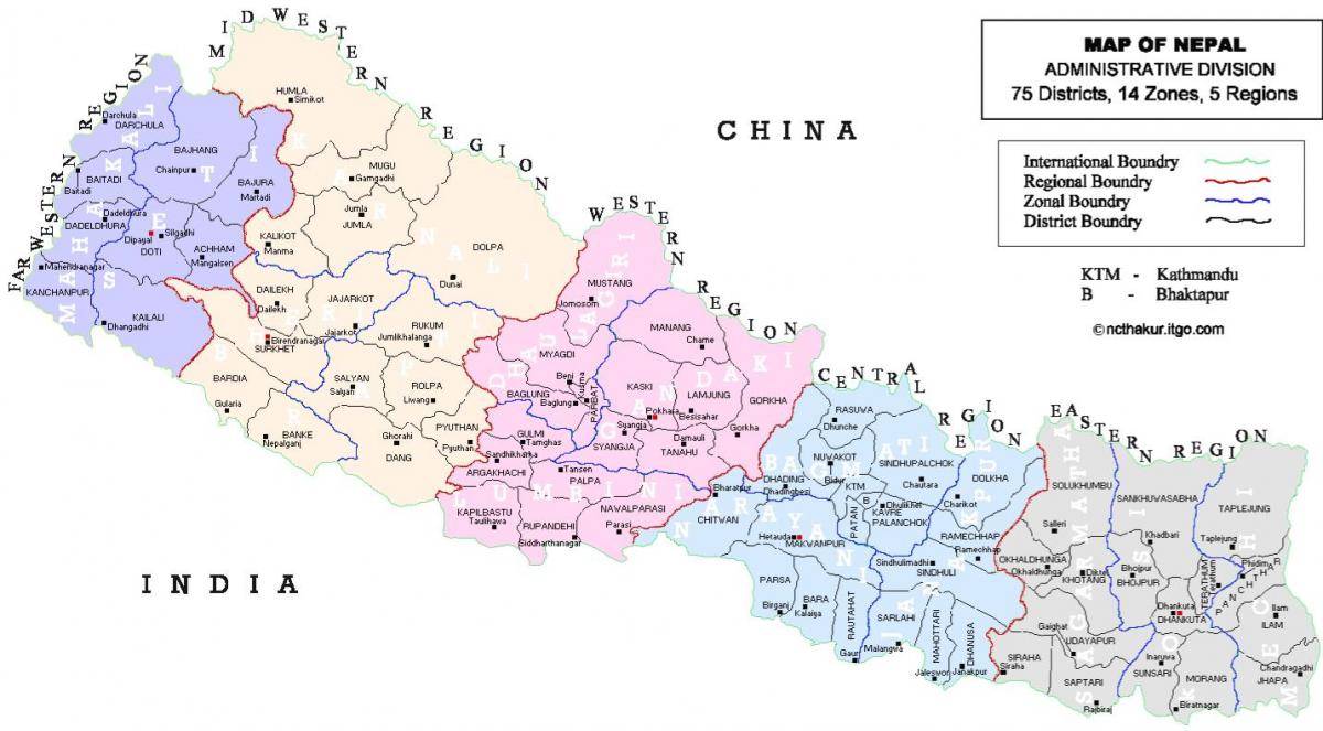 Mapa nepál vdc