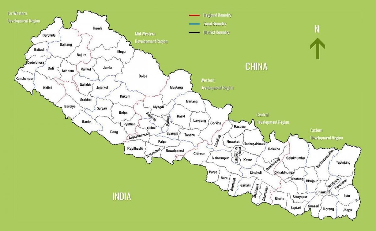nepál turistické atrakcie mapu