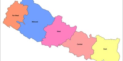 Mapa východného rozvoja regiónu nepálu