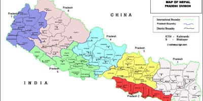 7 pradesh nepál mapu