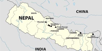 Mapa nepál himalájach