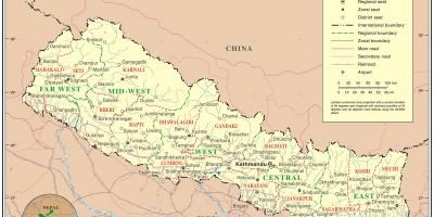 India, nepál hraničných ciest mapu