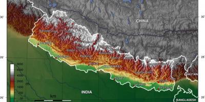 Mapa satelit nepál